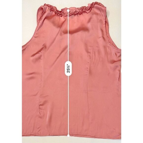 2/$20 Elementz Rose Ruffled Vneck Sleeveless Blouse sz XL Modern Flowy Top - Picture 7 of 9
